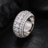 5 Row Moissanite Ring 925 Sterling Silver
